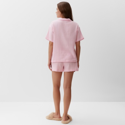 Пижама женская (рубашка, шорты) KAFTAN Basic, размер 40-42, розовая