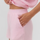 Пижама женская (рубашка, шорты) KAFTAN Basic, размер 48-50, розовая - Фото 3