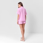 Пижама женская (рубашка, шорты) KAFTAN "Basic" р. 48-50, розовый - Фото 5