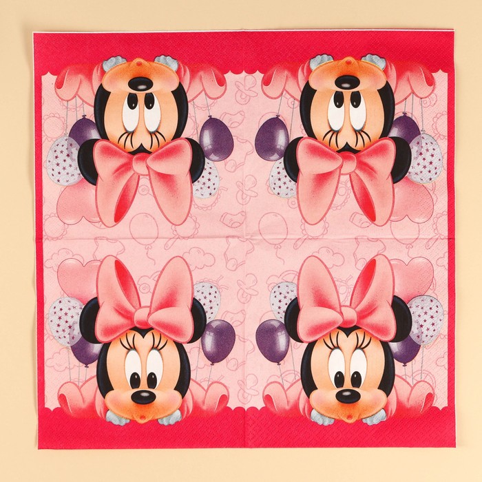 Салфетки бумажные Минни Маус, 33х33 см, 20 шт., 3-х слойные 9537304