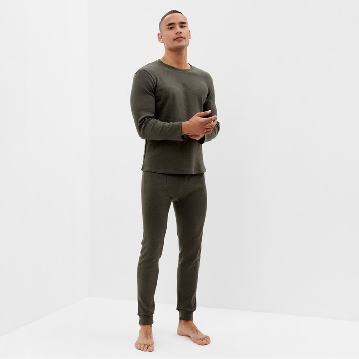 Комплект мужской термо (джемпер, брюки) MINAKU цвет хаки, р-р 54 - фото 10604343