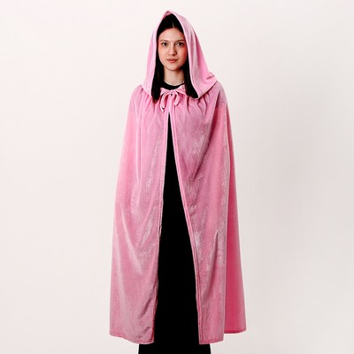 Карнавальный плащ взрослый, плюш, длина 110 см, розовый