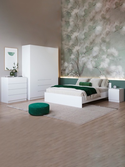 Спальный гарнитур «Мадера», комплект 5 предметов, цвет белый