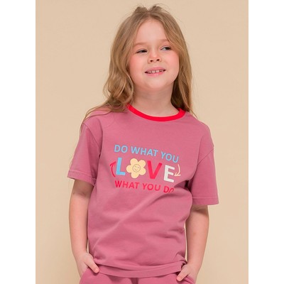 Футболка для девочек, рост 86 см, цвет розовый