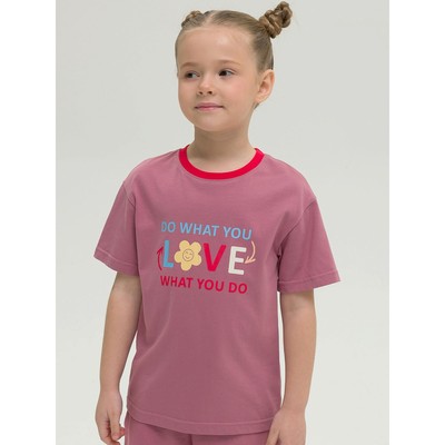 Футболка для девочек, рост 86 см, цвет розовый