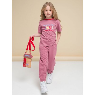 Футболка для девочек, рост 86 см, цвет розовый