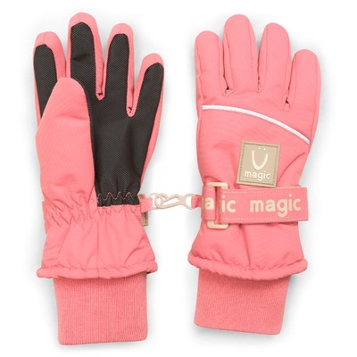 Перчатки для девочек, размер 14-15, цвет розовый