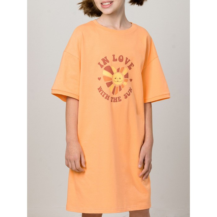 Ночная сорочка для девочек, рост 146 см, цвет оранжевый