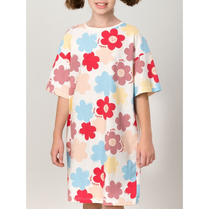Ночная сорочка для девочек, рост 140 см, цвет молочный