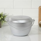 Казан походный KUKMARA, 4 л, крышка-сковорода, литой алюминий, серебристый - Фото 1