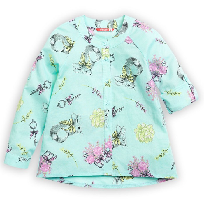 Блузка для девочек, рост 110 см, цвет ментол - Фото 1