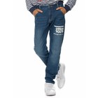 Брюки для мальчиков, рост 122 см, цвет синий - фото 27798877