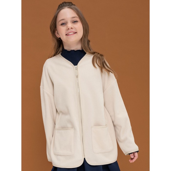 Куртка для девочек, рост 116 см, цвет кремовый