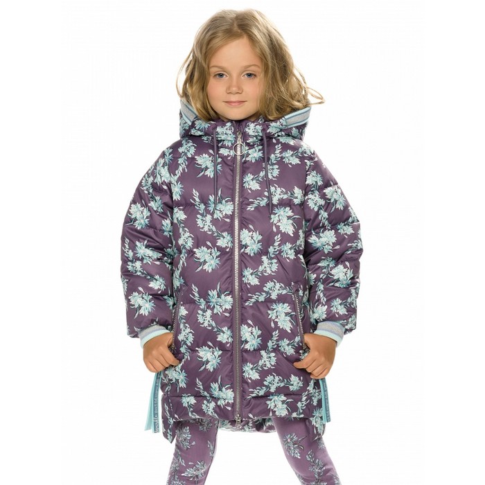 Пальто для девочек, рост 98 см, цвет фиолетовый - Фото 1