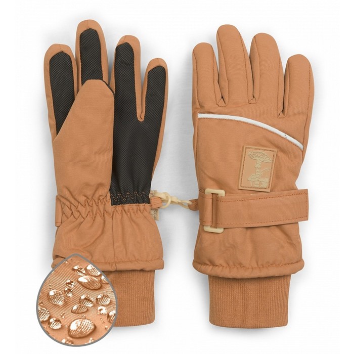 Перчатки детские, размер 14-15, цвет охра - Фото 1