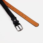 Ремень женский, ширина 2.2 см, пряжка металл, цвет чёрный - Фото 2