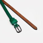 Ремень женский, ширина 1.3 см, винт, пряжка металл, цвет зелёный - фото 40300707