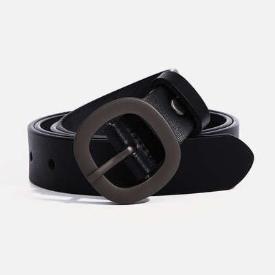 Ремень женский, ширина 2.7 см, винт, пряжка металл, цвет чёрный