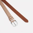 Ремень женский, ширина 3 см, винт, пряжка металл, цвет бежевый - фото 22324883