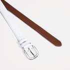 Ремень женский, ширина 3 см, винт, пряжка металл, цвет белый - фото 22324903