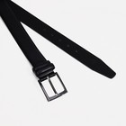 Ремень мужской, ширина 3,5 см, винт, пряжка металл, цвет чёрный - фото 53382881