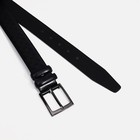 Ремень мужской, ширина 3.5 см, винт, пряжка металл, цвет чёрный - Фото 2