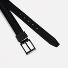 Ремень мужской, ширина 3,5 см, винт, пряжка металл, цвет чёрный - фото 22325098