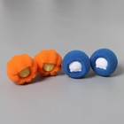 Шарики для стирки Доляна, набор 4 шт, d=8 см, цвет синий/оранжевый - Фото 5