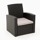 Набор садовой мебели "Кипр": диван, 2 кресла и стол, плетение: искусственный ротанг, мокко - фото 23657435