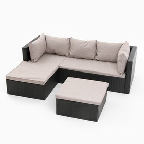 Комплект мебели "Флорант": угловой диван, пуф-стол, цвет мокко