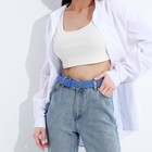 Ремень женский, ширина 3,5 см, плетёнка, пряжка металл, цвет сиреневый 9782759