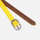 Ремень женский, ширина 3 см, винт, пряжка металл, цвет жёлтый - фото 22325362