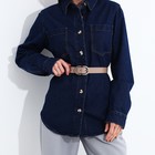 Ремень женский, ширина 3 см, винт, пряжка металл, цвет бежевый - фото 22325366