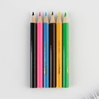 Цветные карандаши мини, заточенные, круглые 6 цветов, деревянные - Фото 2