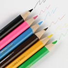 Карандаши мини цветные ArtFox STUDY, заточенные, круглые 6 цветов, корпус деревянный, картонная коробка с европодвесом. - Фото 3
