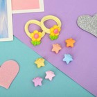 Набор для волос "Сонечка" (2 резинки, 6 крабов 1,1 см) ромашки звёзды, микс (комплект 6 шт) - фото 22325679