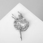 Брошь «Балерина», белая в серебре - Фото 3