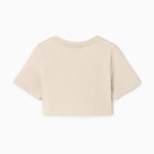 Футболка детская укороченная KAFTAN "Сердечки", р. 32 (110-116 см), бежевый 9596893 - фото 14198766
