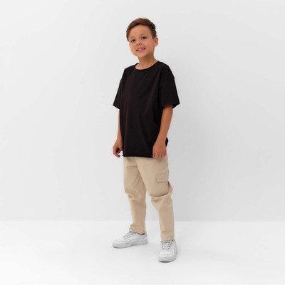 Футболка детская KAFTAN Basic line, размер 28 (86-92 см), чёрная