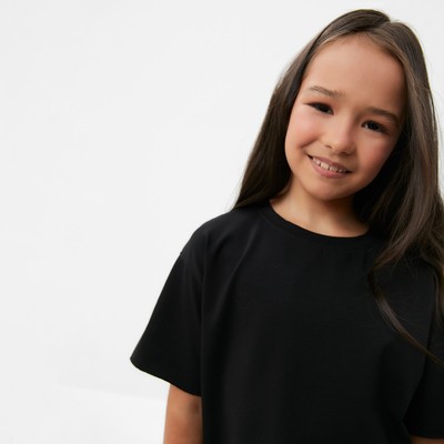 Футболка детская KAFTAN Basic line, размер 28 (86-92 см), чёрная