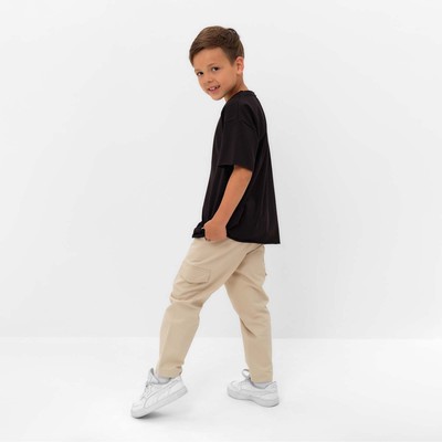 Футболка детская KAFTAN Basic line, размер 28 (86-92 см), чёрная