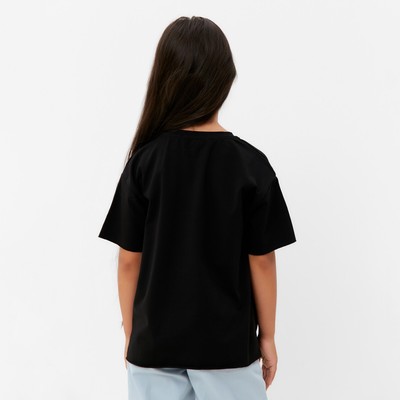 Футболка детская KAFTAN Basic line, размер 28 (86-92 см), чёрная