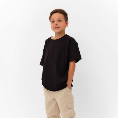 Футболка детская KAFTAN Basic line, размер 32 (110-116 см), чёрная