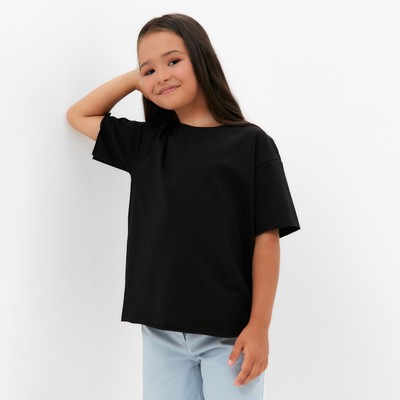 Футболка детская KAFTAN: Basic line, серая, чёрная, размер 34 (122-128 см)