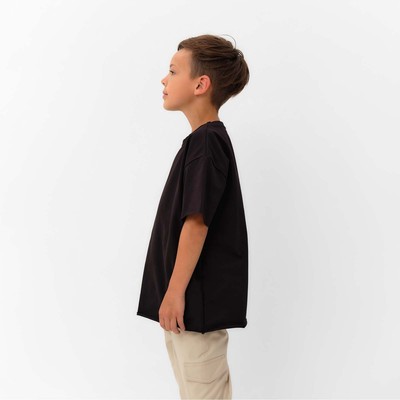 Футболка детская KAFTAN: Basic line, серая, чёрная, размер 34 (122-128 см)