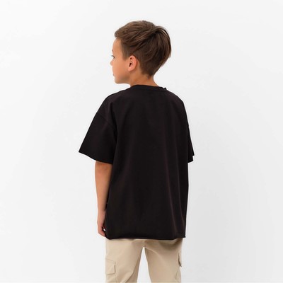 Футболка детская KAFTAN: Basic line, серая, чёрная, размер 34 (122-128 см)
