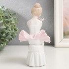 Фигурка керамика «Малышка-балерина в пачке с розовой юбкой на пуфе», 15×10.5×7.5 см - фото 22326099