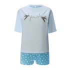 Комплект домашний женский (футболка/шорты), цвет голубой, размер 50 - фото 22326323