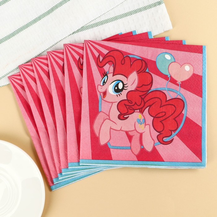 Салфетки бумажные Пинки Пай, 33х33 см, 20 штук, 3-х слойные, My little pony