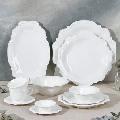 Салатник Magistro «Сюита», 800 мл, d=20.5 см, фарфор, белый